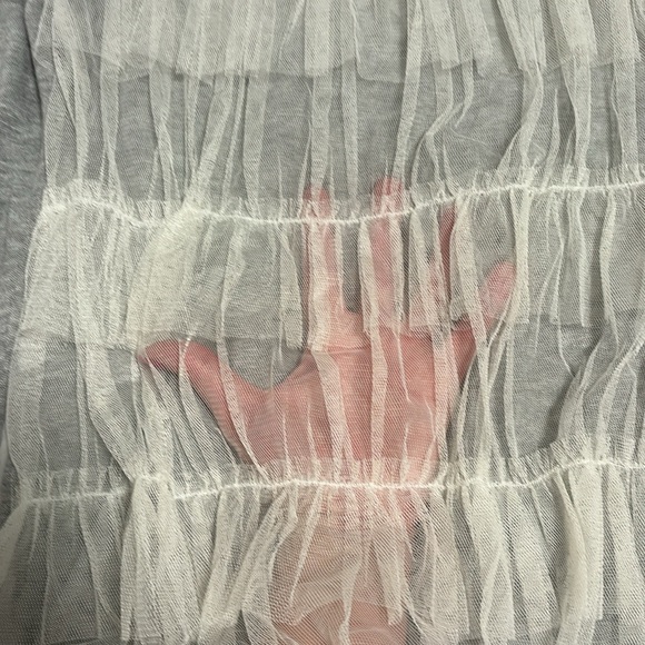 Chelsea28 women’s gray sweater with white lace see through back in size XS - Picture 5 of 6